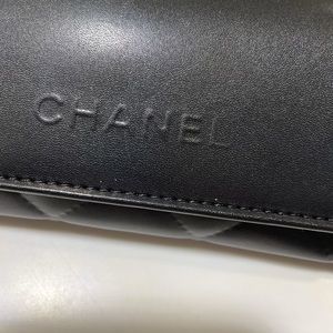 CHANEL Black Quilted Leather Glasses Case